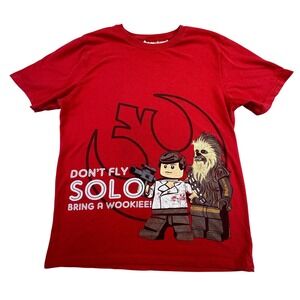 Lego Star Wars Youth Shirt Size 14/16 Boys Han Solo Chewbacca Red T-Shirt